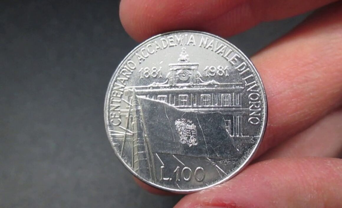 Valore moneta da 100 Lire Accademia Navale di Livorno