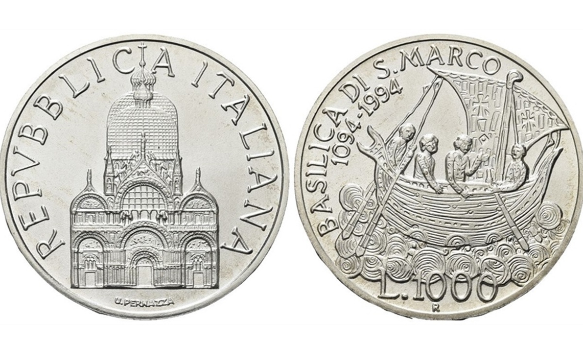 Valore moneta da 1000 Lire 1994 Anno Marciano in Venezia