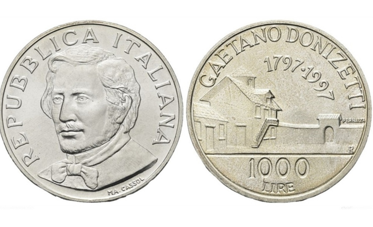 Valore moneta da 1000 Lire 1997 Gaetano Donizetti