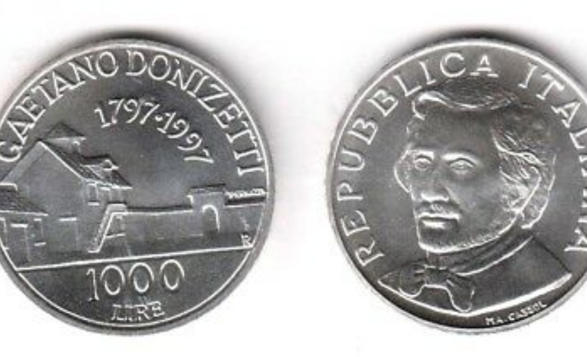 Valore moneta da 1000 Lire 1997 Gaetano Donizetti