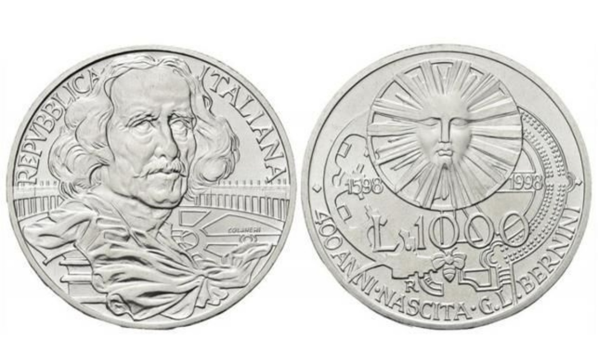 Valore moneta da 1000 Lire 1998 Gian Lorenzo Bernini