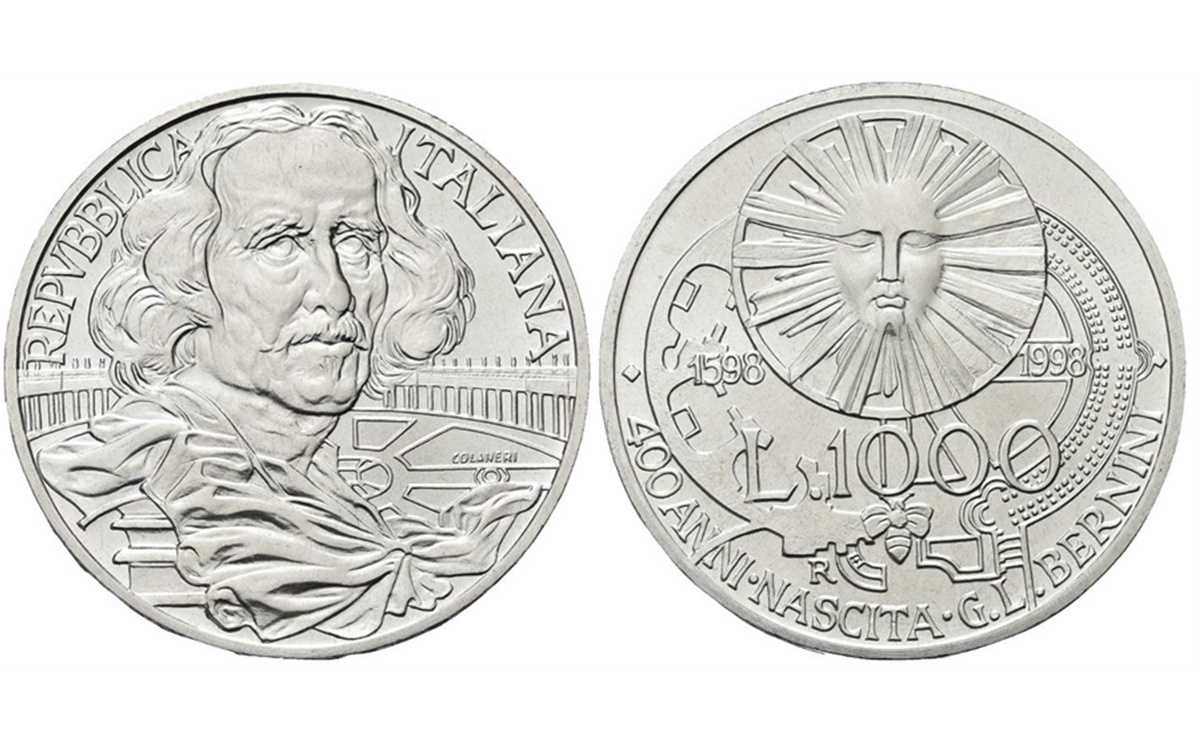 Valore moneta da 1000 Lire 1998 Gian Lorenzo Bernini