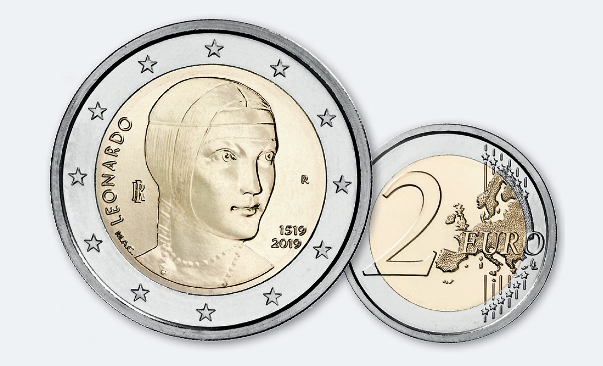 Valore e caratteristiche moneta da 2 Euro Commemorativi Italia 2019 – 500° anniversario della morte di Leonardo da Vinci