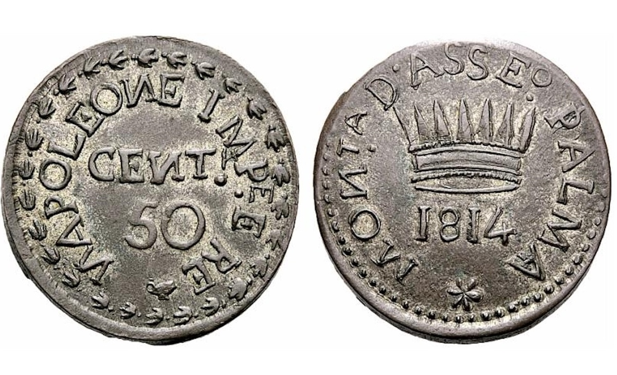 Valore moneta da 50 Centesimi Lire Napoleone I Palmanova