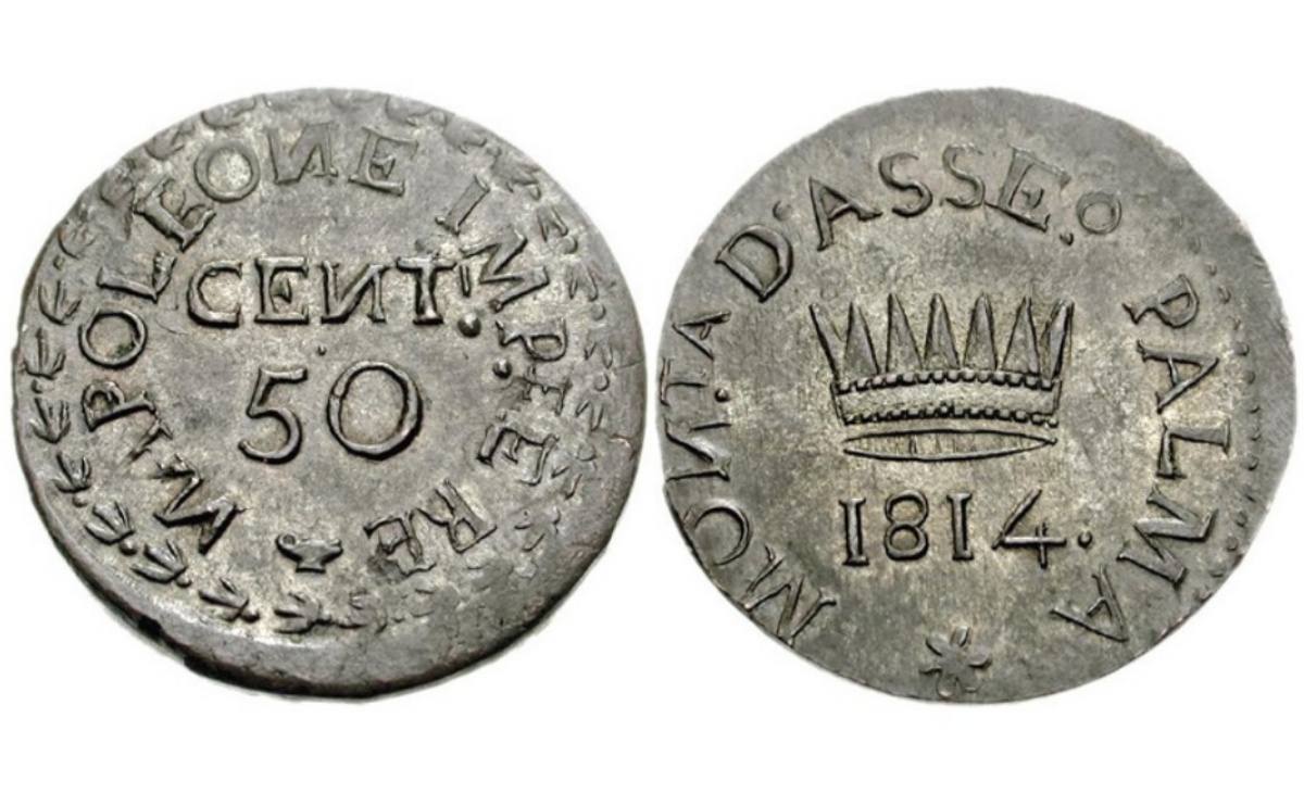 Valore moneta da 50 Centesimi Lire Napoleone I Palmanova