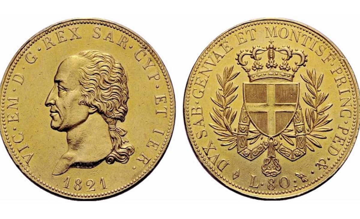 Valore moneta da 80 Lire 1821 Vittorio Emanuele I