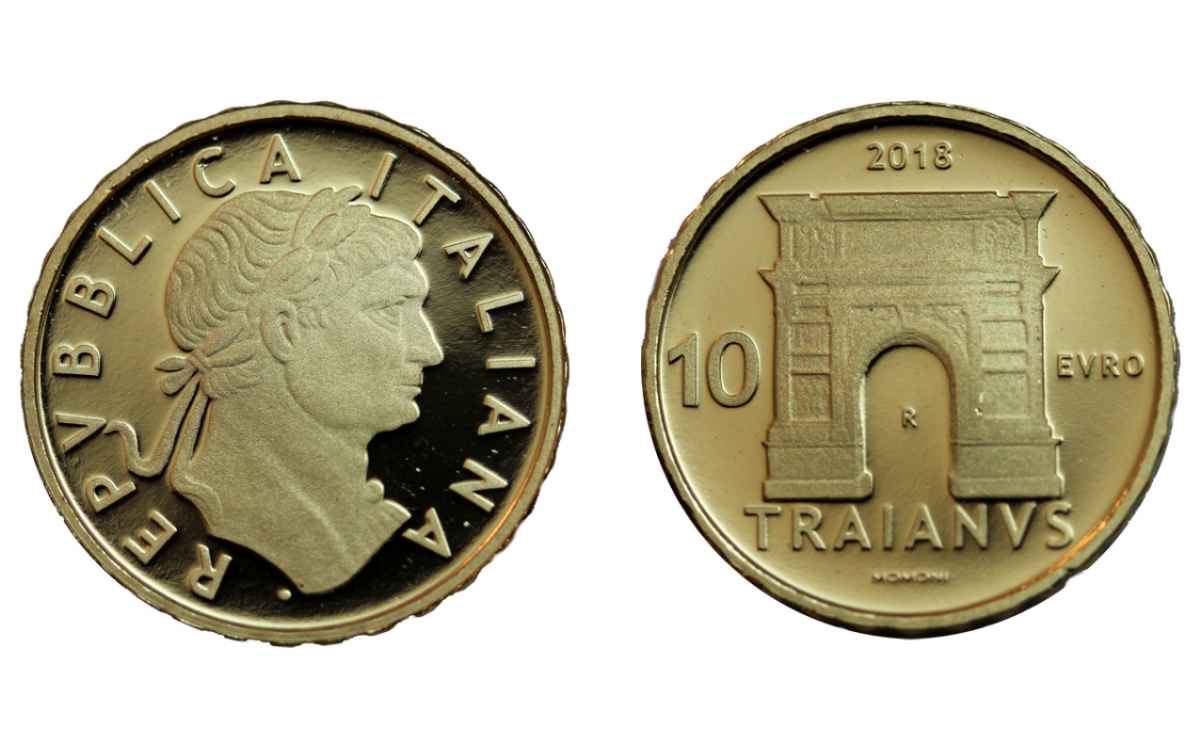 Valore moneta da 10 euro Traiano Serie Imperatori Romani