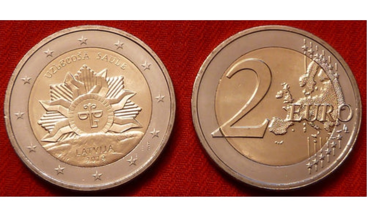 Caratteristiche e valore della moneta da 2 Euro Lettonia 2019 - Sole Nascente