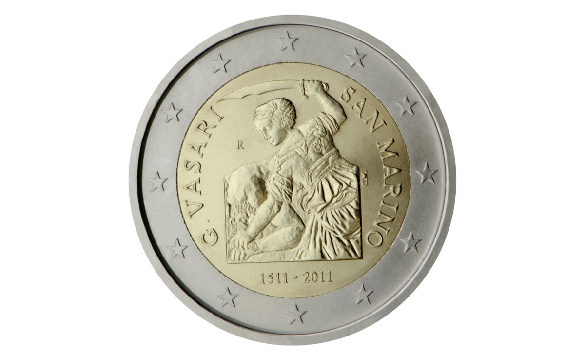 Valore moneta da 2 Euro San Marino 2011 – 500° anniversario nascita Giorgio Vasari