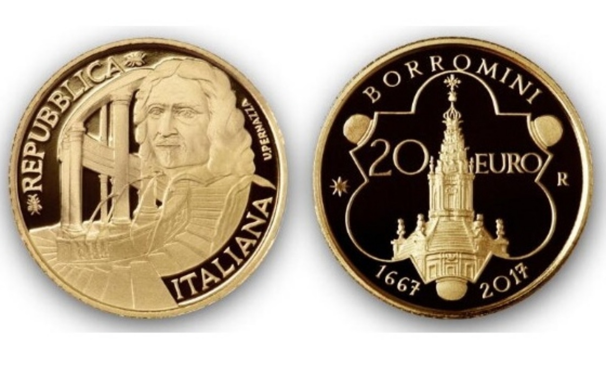 Valore moneta da 20 euro 350° Anniversario della scomparsa di Francesco Borromini 1