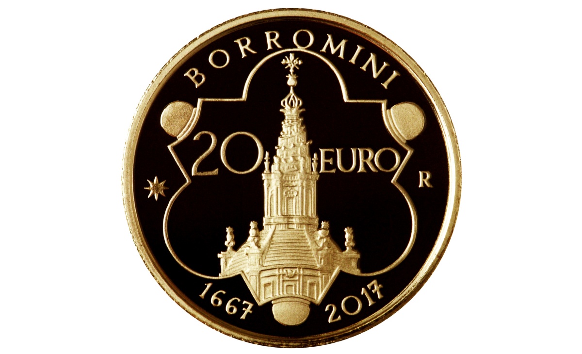 Valore moneta da 20 euro 350° Anniversario della scomparsa di Francesco Borromini 1