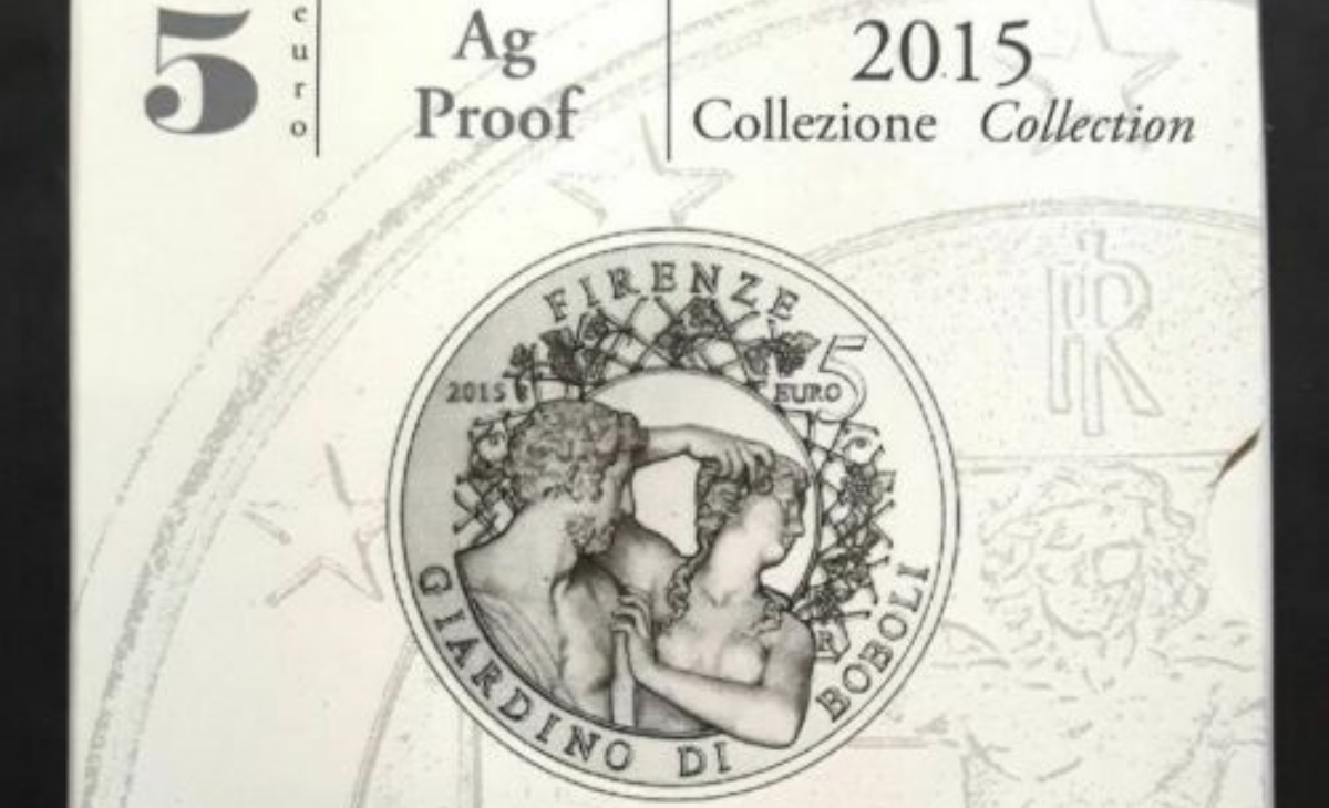 Valore moneta da 5 euro Giardino di Boboli - Firenze Serie Ville e Giardini Storici