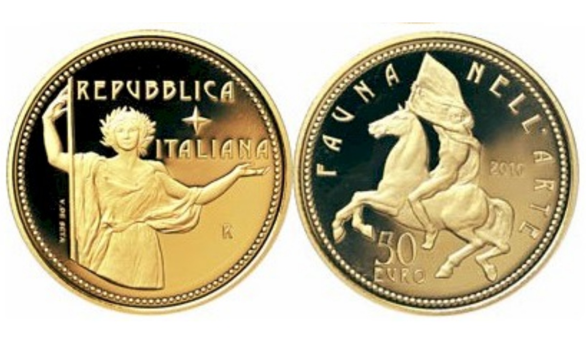Valore moneta da 50 euro Età contemporanea Serie Fauna nell'Arte