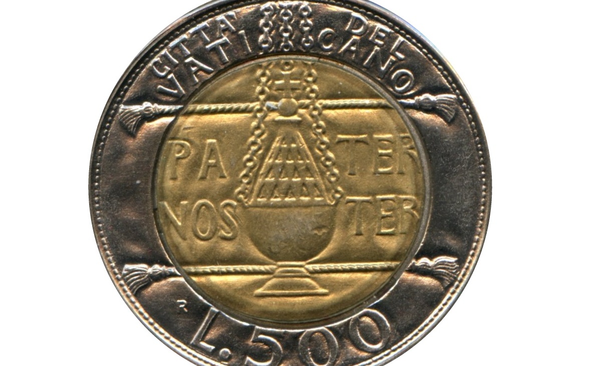 Valore moneta da 500 Lire Vaticano 1993 – PATER NOSTER