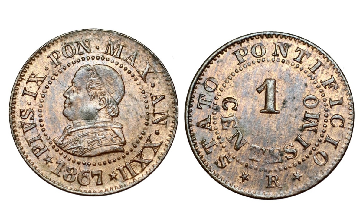 Valore della moneta da 1 Centesimo Pio IX