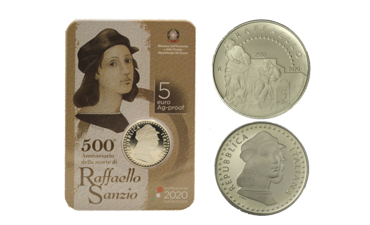 Caratteristiche moneta da 5 euro 500° Anniversario della morte di Raffaello Sanzio