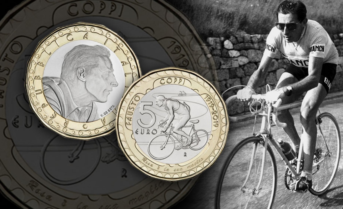 Moneta da 5 euro Centenario della nascita di Fausto Coppi