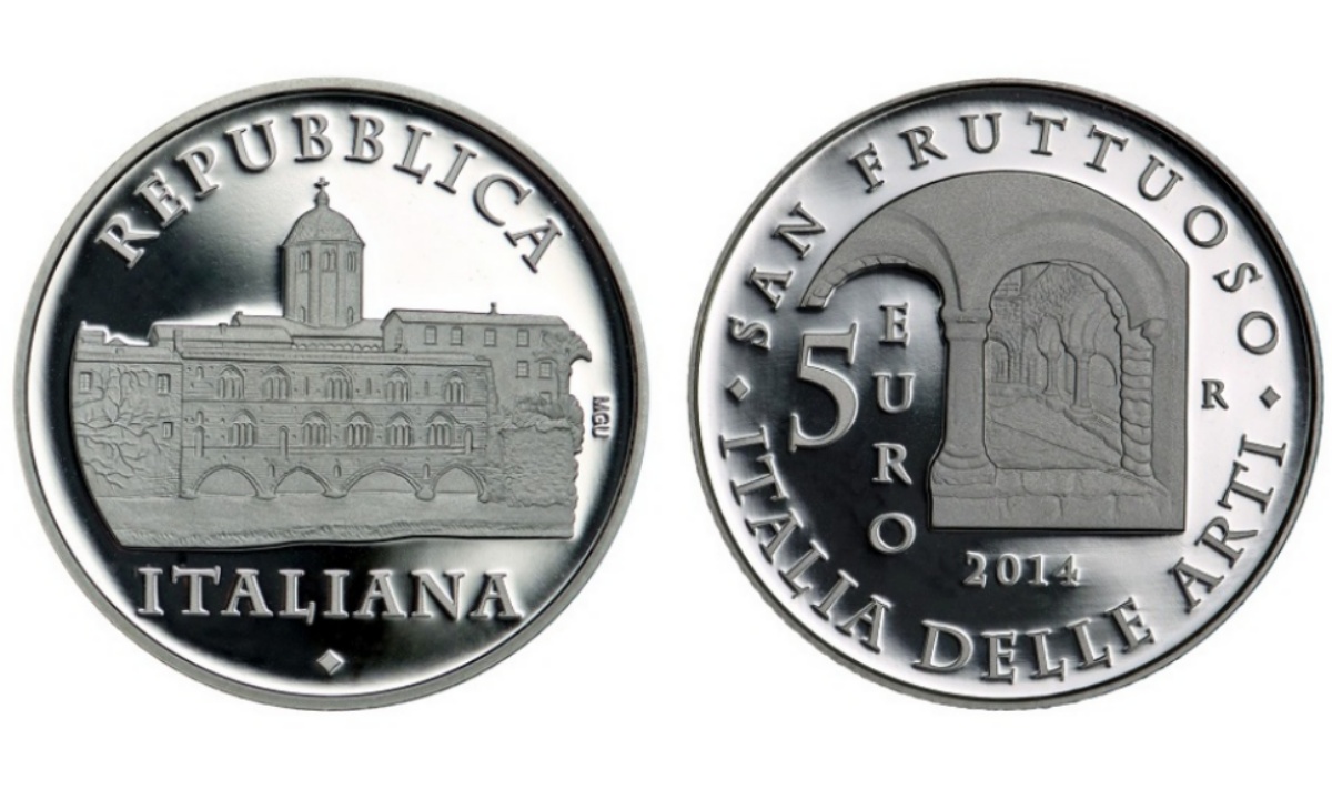 Valore moneta da 5 euro San Fruttuoso, Liguria Serie Italia delle Arti