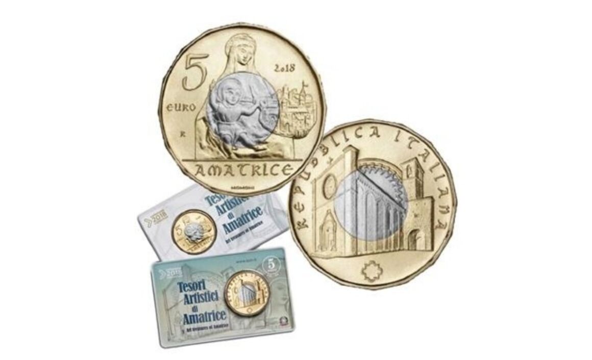 Valore moneta da 5 euro Tesori Artistici di Amatrice