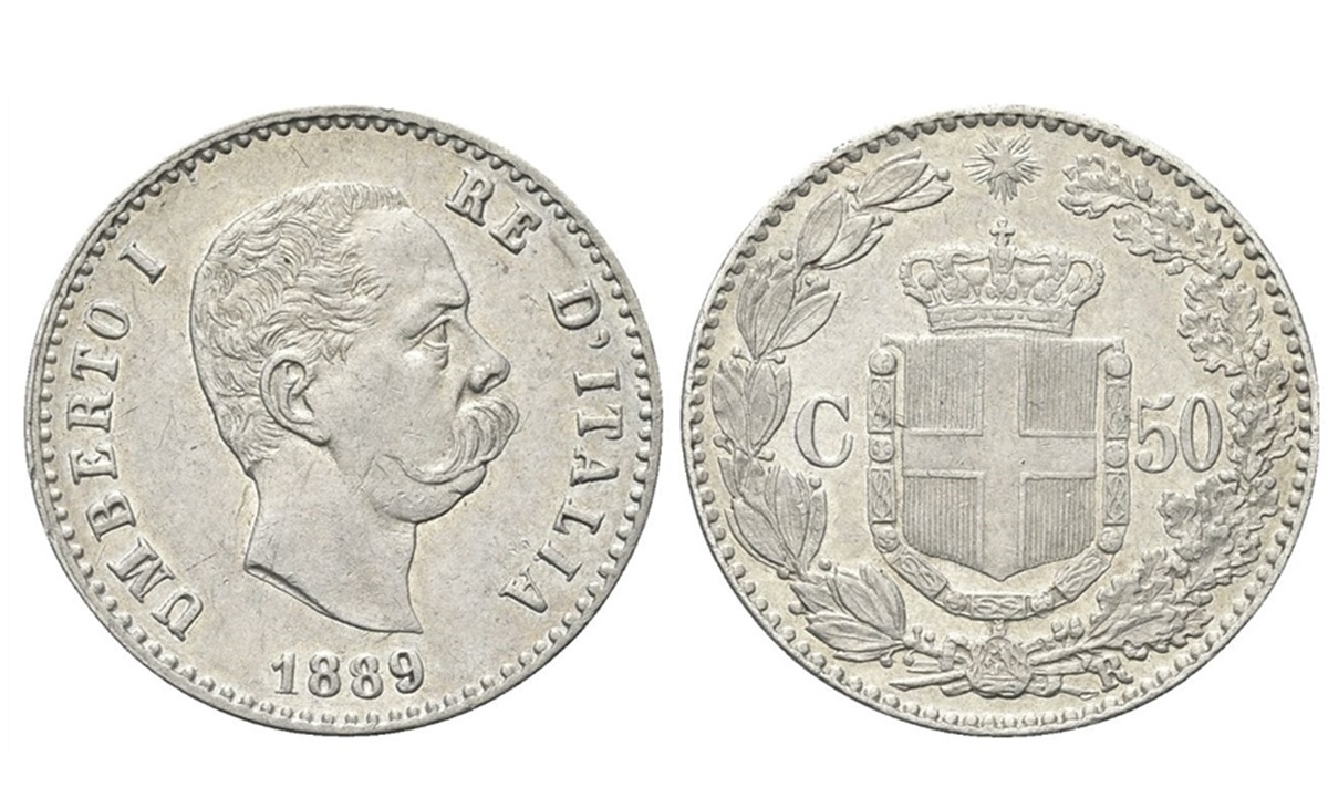 Valore moneta da 50 Centesimi Lire Umberto I