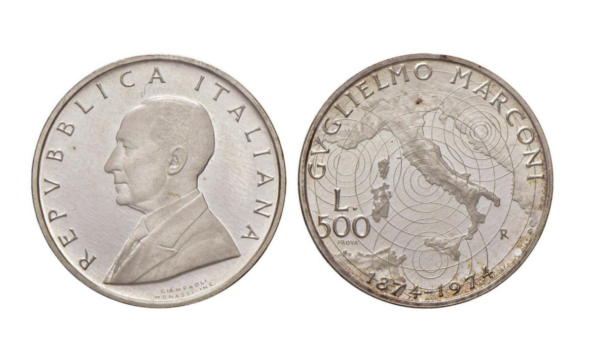 Valore moneta da 500 Lire Guglielmo Marconi