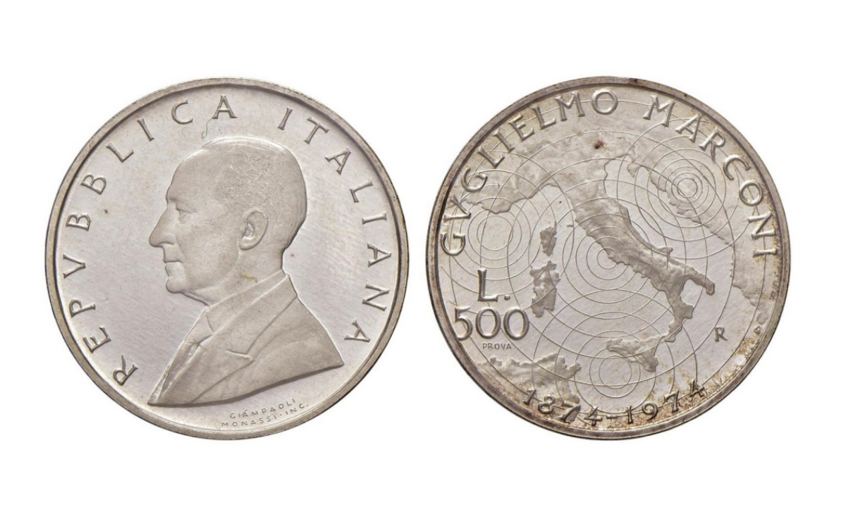 Valore moneta da 500 Lire Guglielmo Marconi