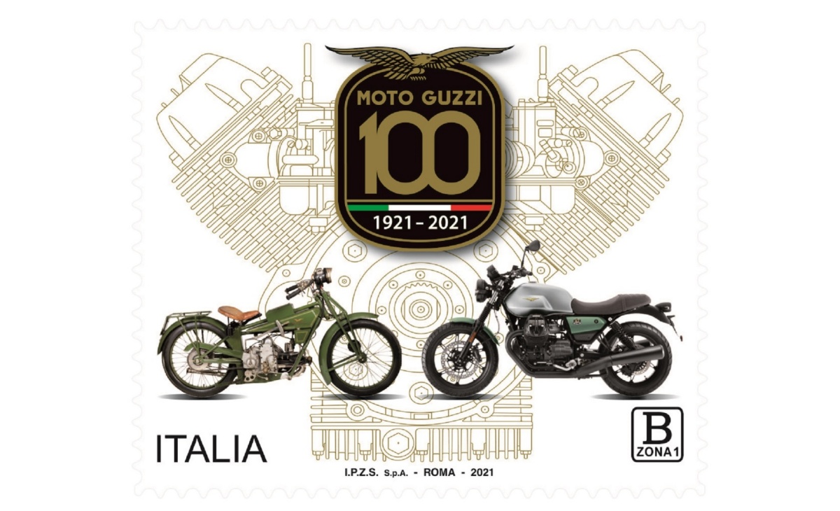 Francobollo centenario Moto Guzzi