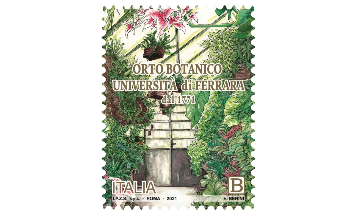 Francobollo Orto Botanico dell'università di Ferrara