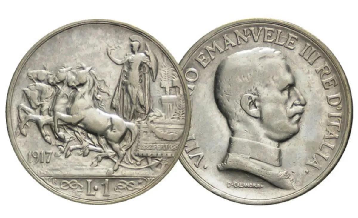 Valore moneta da 1 Lira Quadriga Briosa