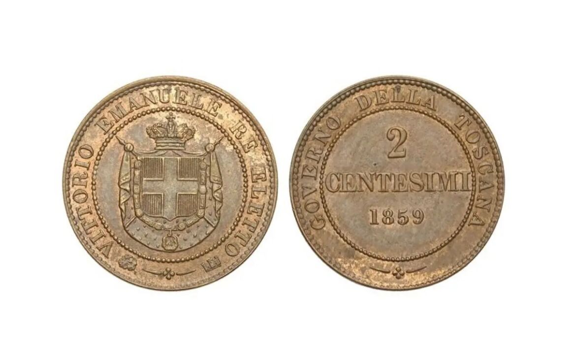 Valore e caratteristiche della moneta da 2 Centesimi di Lire Governo provvisorio della Toscana