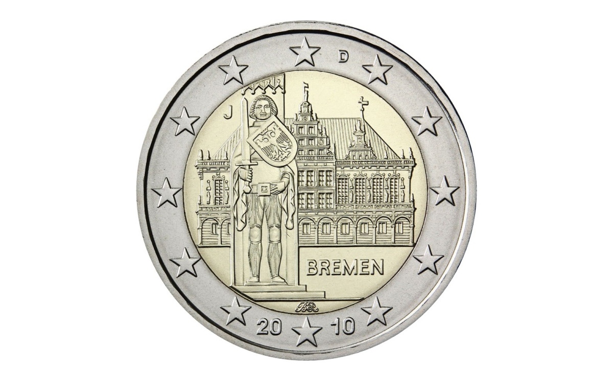 Valore moneta da 2 Euro Bremen Germania 2010