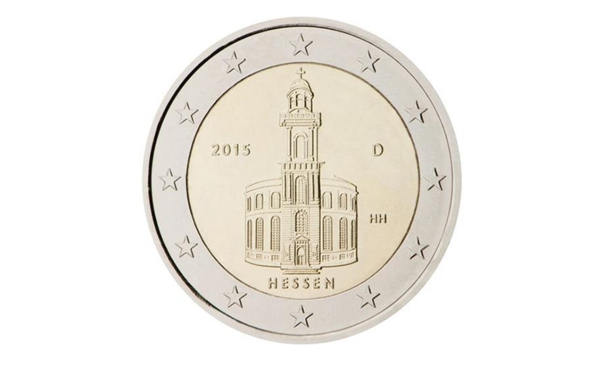 Valore moneta da 2 Euro Commemorativi Germania 2015 Chiesa di San Paolo a Francoforte Hessen
