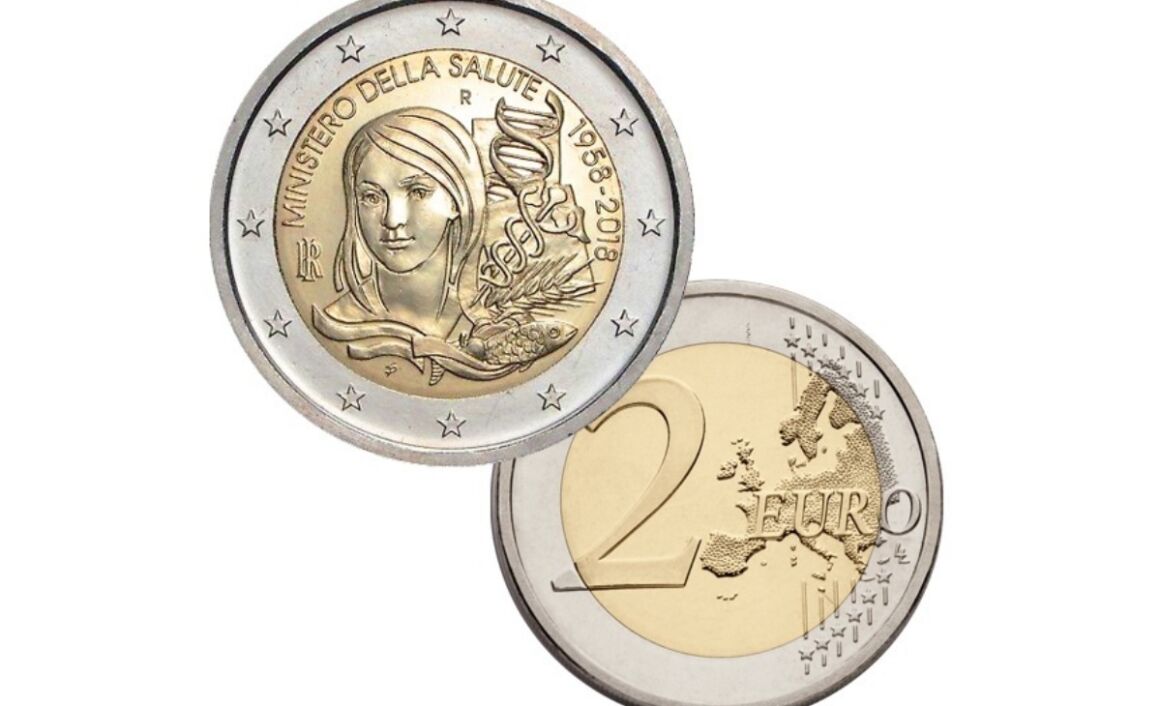 Caratteristiche moneta da 2 euro 60° Anniversario dell'Istituzione del Ministero della Salute