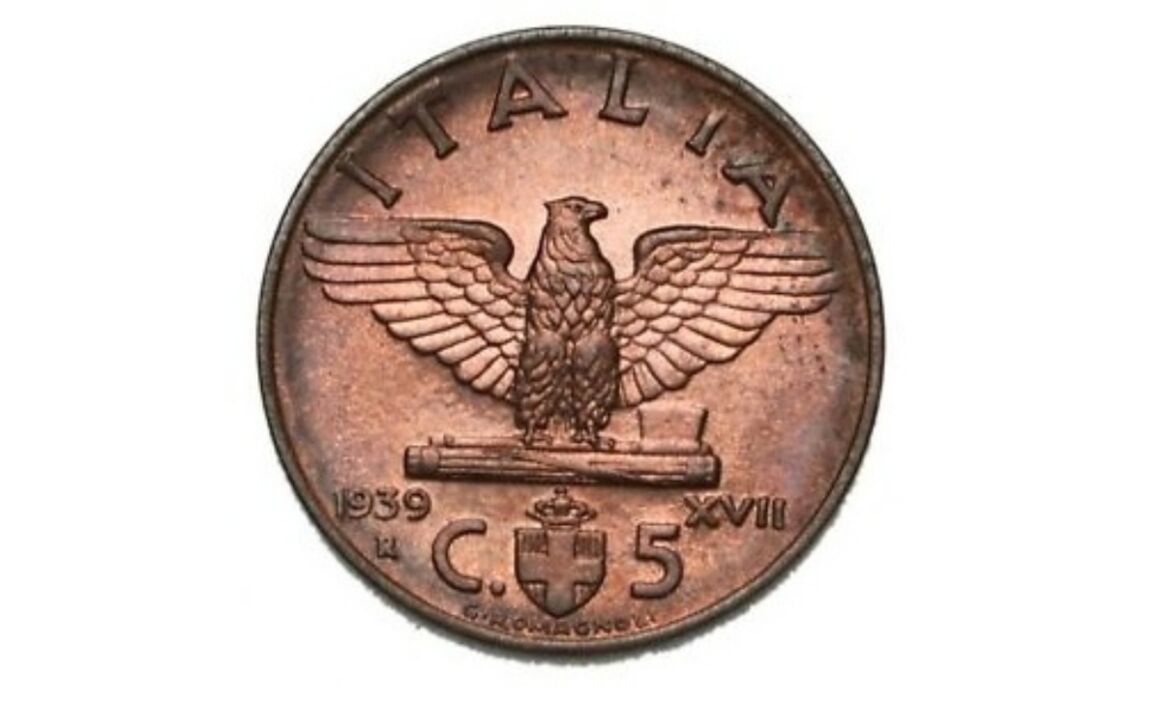Valore moneta da 5 Centesimi Vittorio Emanuele III Impero