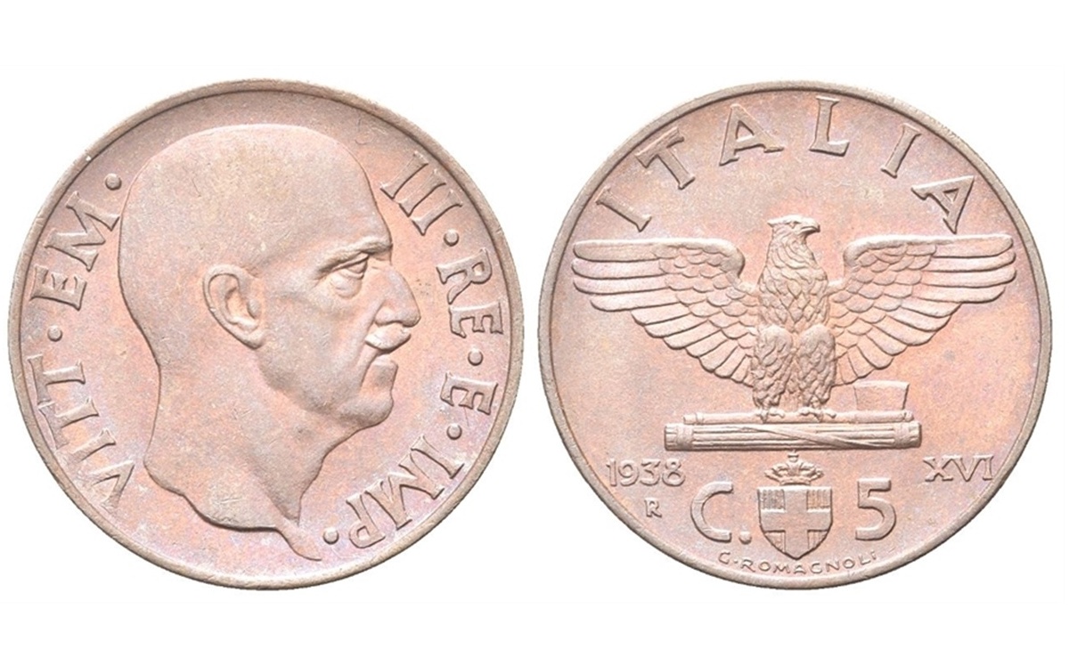 Valore moneta da 5 Centesimi Vittorio Emanuele III Impero