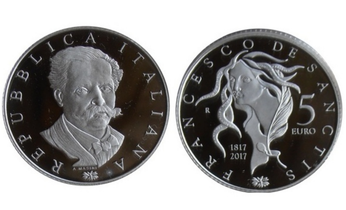 Prezzo moneta da 5 euro 200° Anniversario della nascita di Francesco De Sanctis