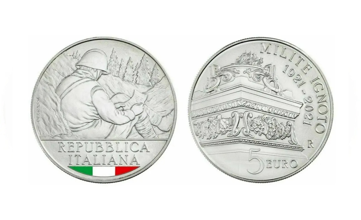 Valore moneta Centenario del Milite Ignoto 1921-2021