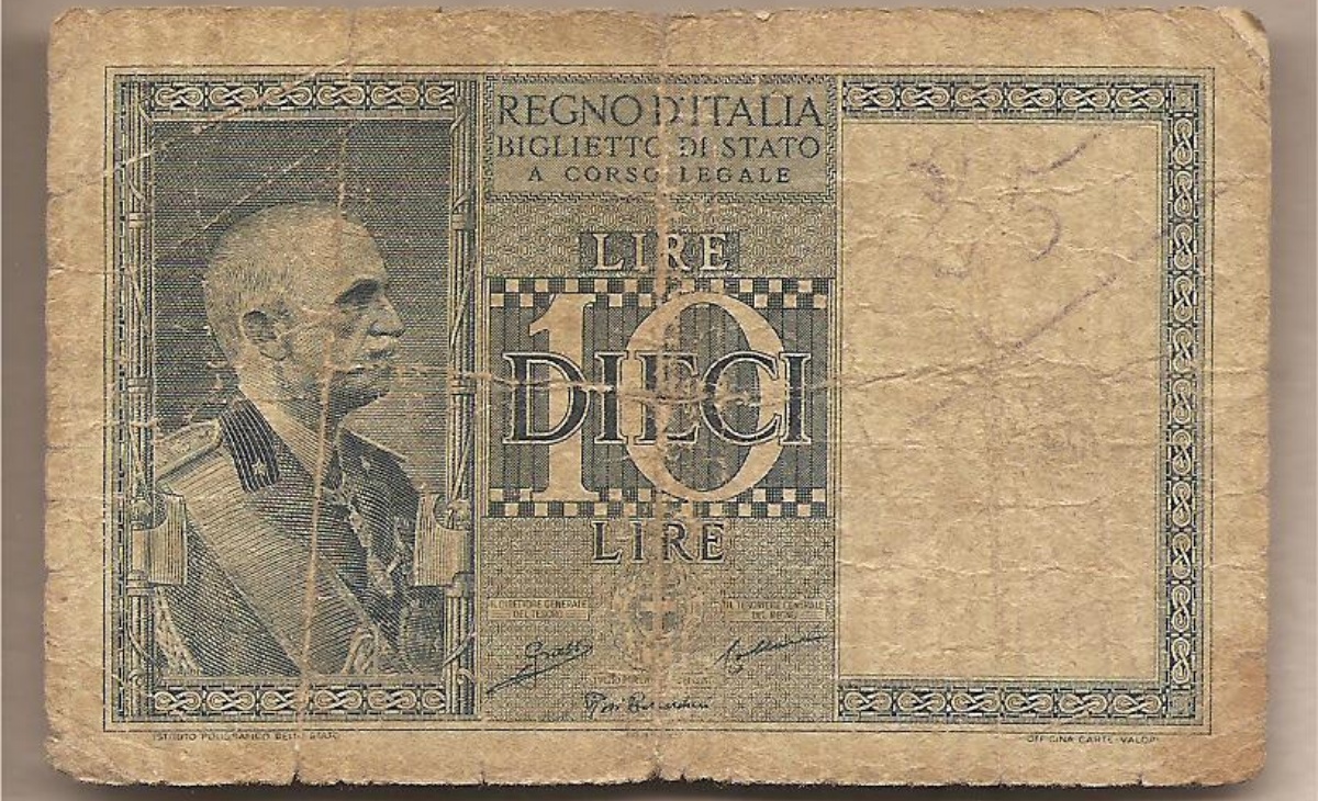 Valore banconota da 10 Lire Impero