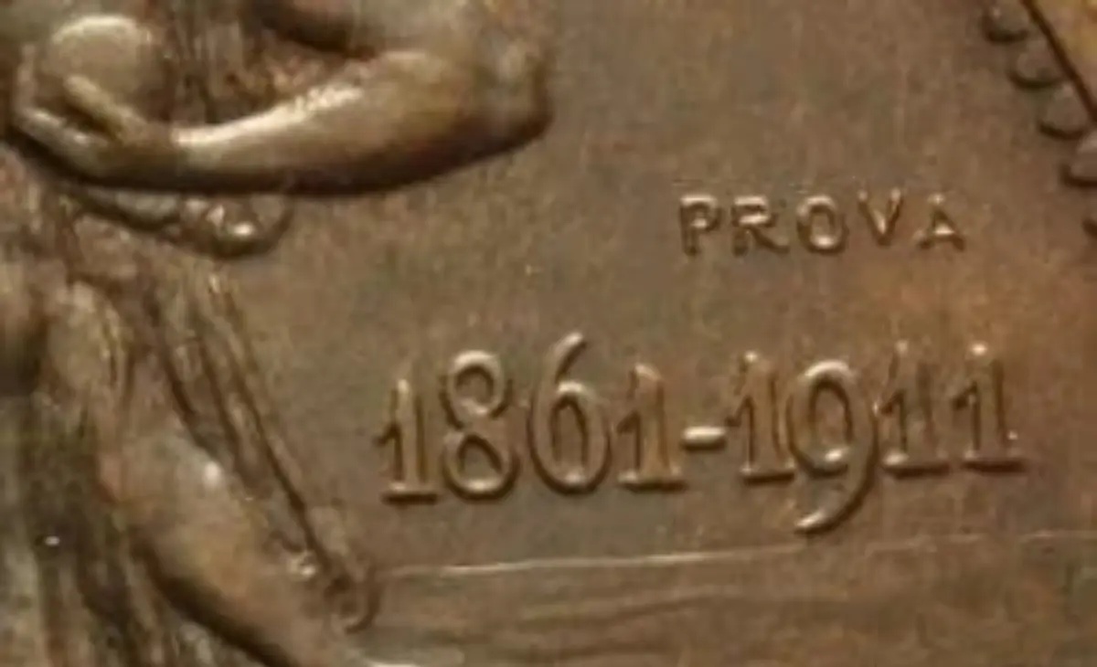 Valore moneta da 10 Centesimi Cinquantenario PROVA 1911