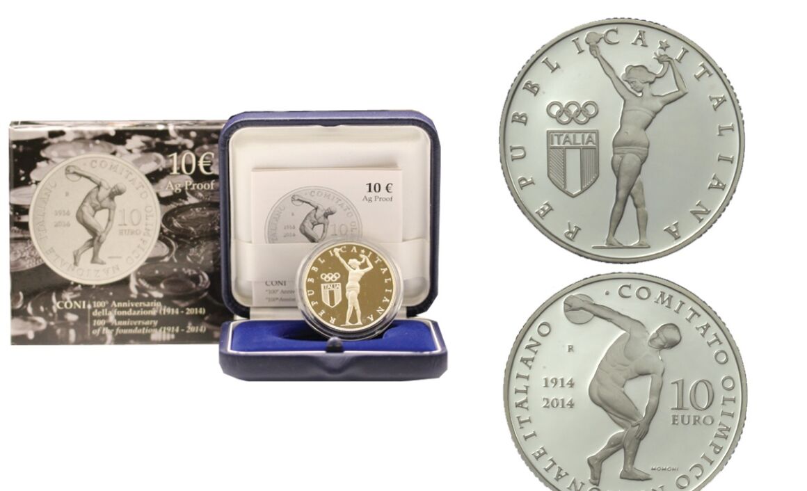 Prezzo moneta da 10 euro 100° Anniversario della fondazione del CONI (1914 - 2014)