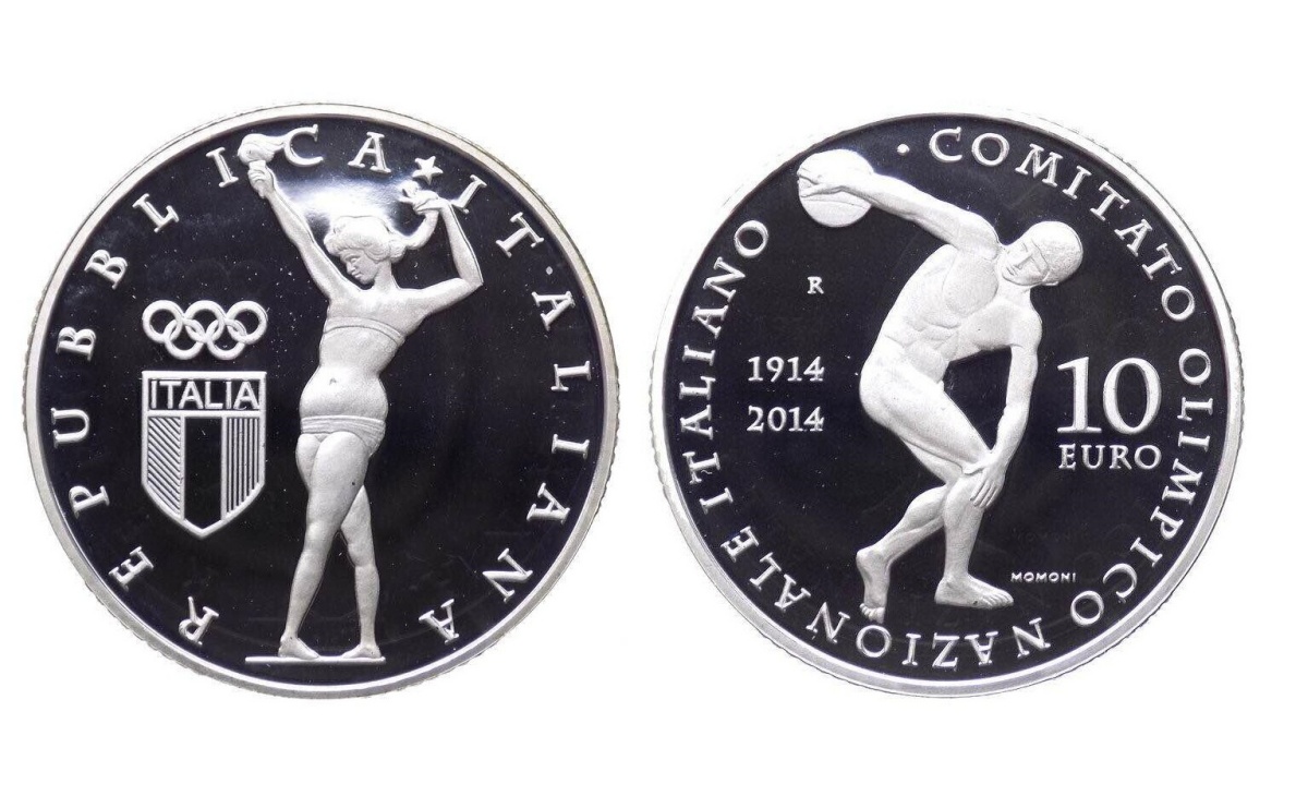 Prezzo moneta da 10 euro 100° Anniversario della fondazione del CONI (1914 - 2014)