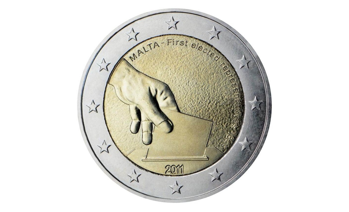 Valore moneta da 2 Euro Commemorativi Malta 2011 Elezione dei primi rappresentanti maltesi nel 1849