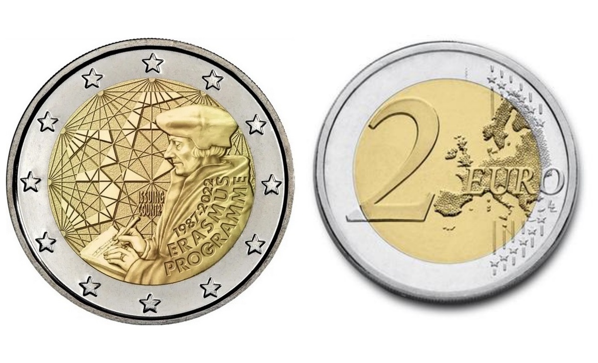 Caratteristiche moneta da 2 euro 35° anniversario del programma Erasmus