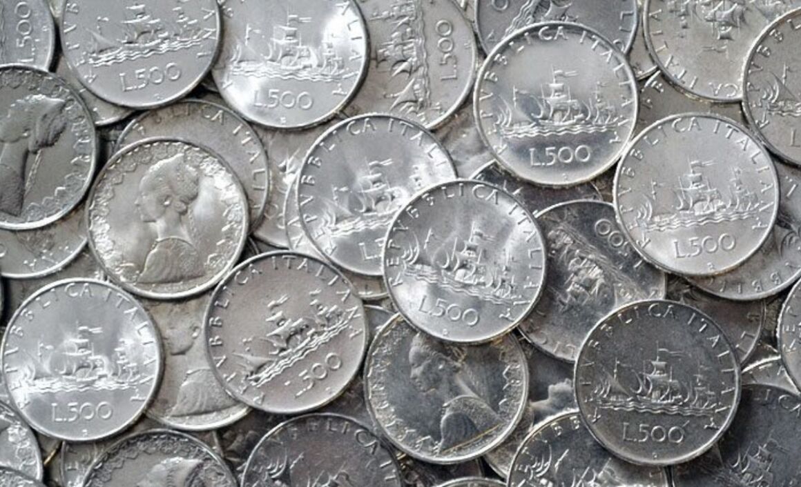 Valore moneta da 500 Lire Argento con le Vele al Contrario