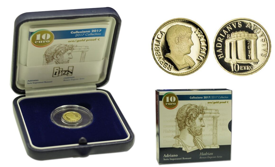 Valore moneta da 10 euro Adriano - Serie Imperatori Romani