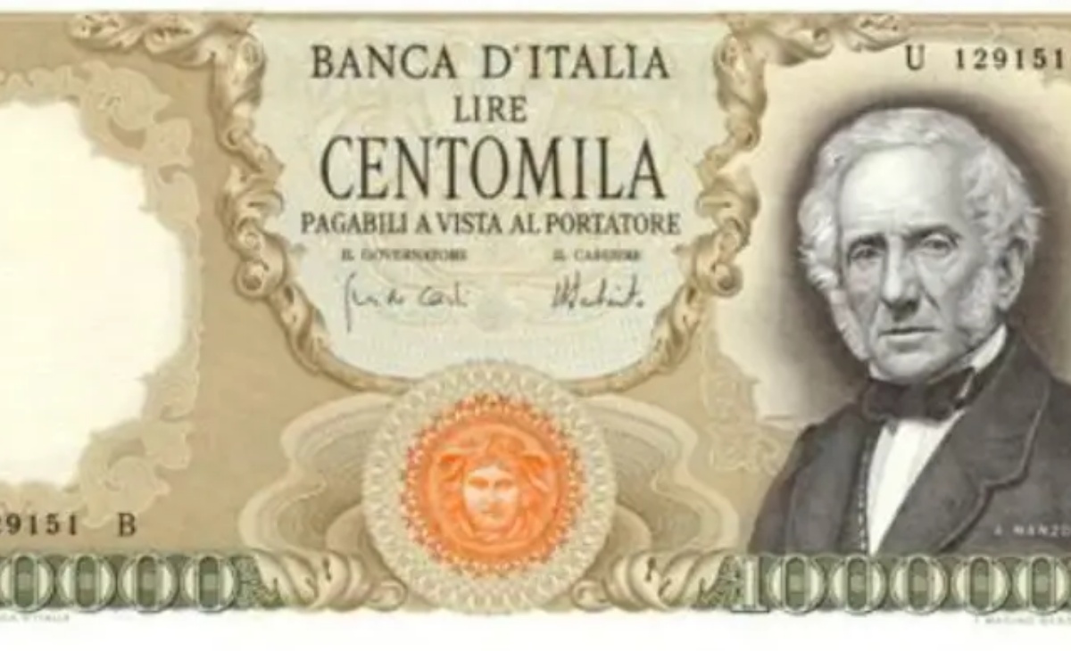 Banconota da 100.000 lire Alessandro Manzoni