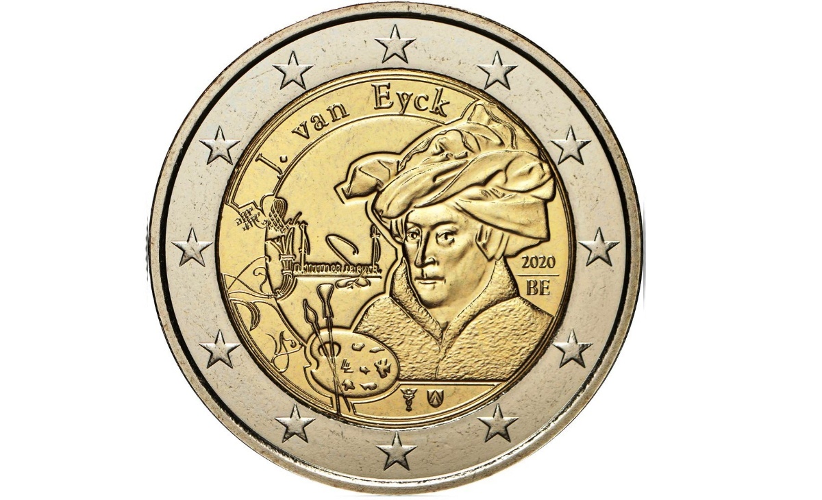 Valore moneta da 2 Euro Commemorativi 2020 Belgio Jan van Eyck