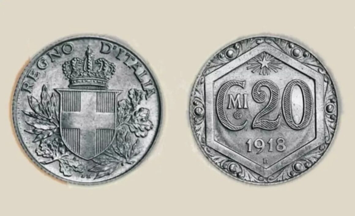 Valore moneta da 20 Centesimi Esagono 1918 PROVA