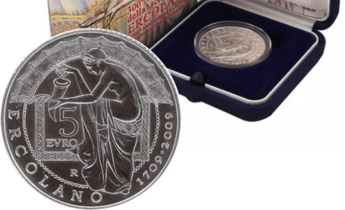 Moneta da 5 euro 300° Anniversario della scoperta di Ercolano