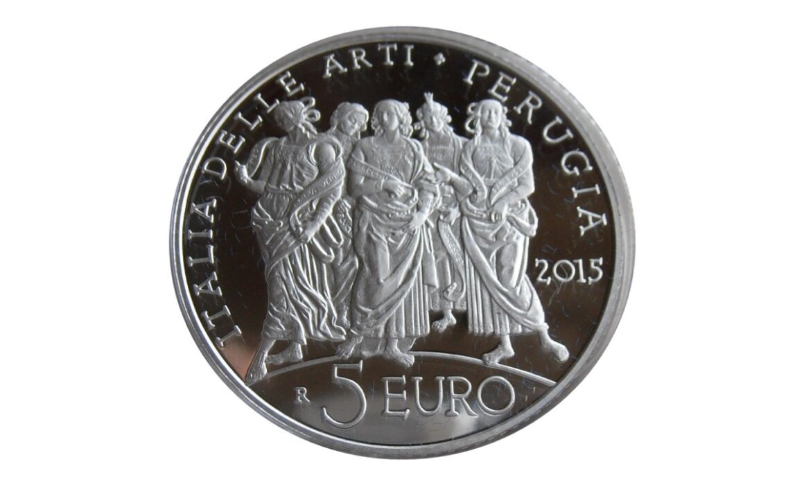 Prezzo moneta da 5 euro Perugia - Umbria Serie Italia delle Arti